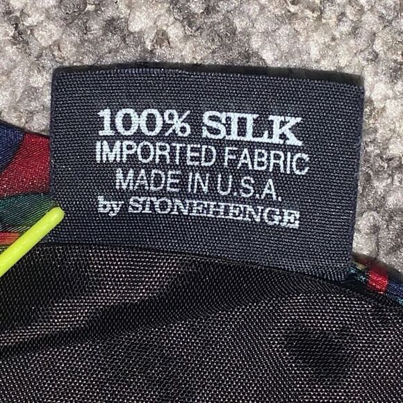 J Garcia Clockworks Geometric Print Mens Neck Tie Multicolor 100% Silk Made In U - Picture 4 of 8